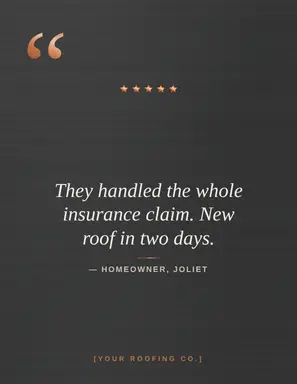 Roofing Flyer template — Testimonial · Charcoal & Copper
