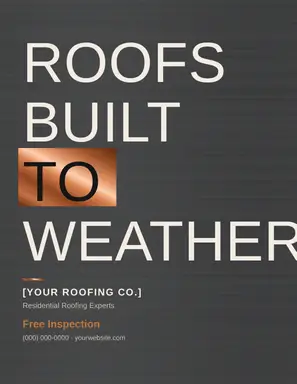 Roofing Flyer template — Bold Stack · Charcoal & Copper