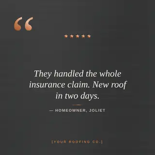 Roofing Instagram Post template — Testimonial · Charcoal & Copper