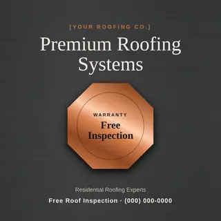 Roofing Instagram Post template — Seal Offer · Charcoal & Copper