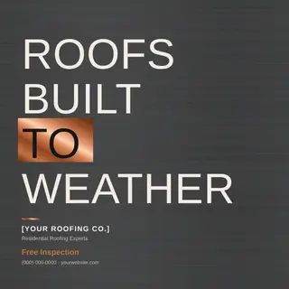 Roofing Instagram Post template — Bold Stack · Charcoal & Copper
