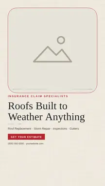 Roofing template — Editorial · Slate & Crimson (Ivory)
